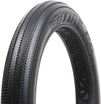 Side and tread view of the 26" x 4.0" Vee Tire Co Zig Zag Tire in black