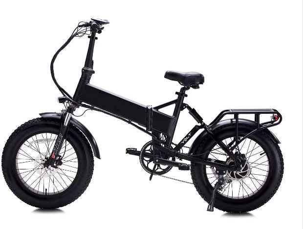 Side view of the Oh Wow Volt Folding E-bike in black