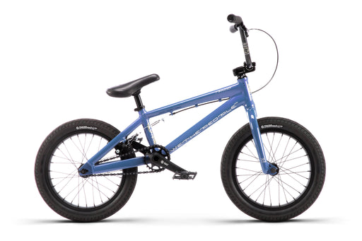 side view of the Wethepeople Aerox bmx bike in metallic  Blue