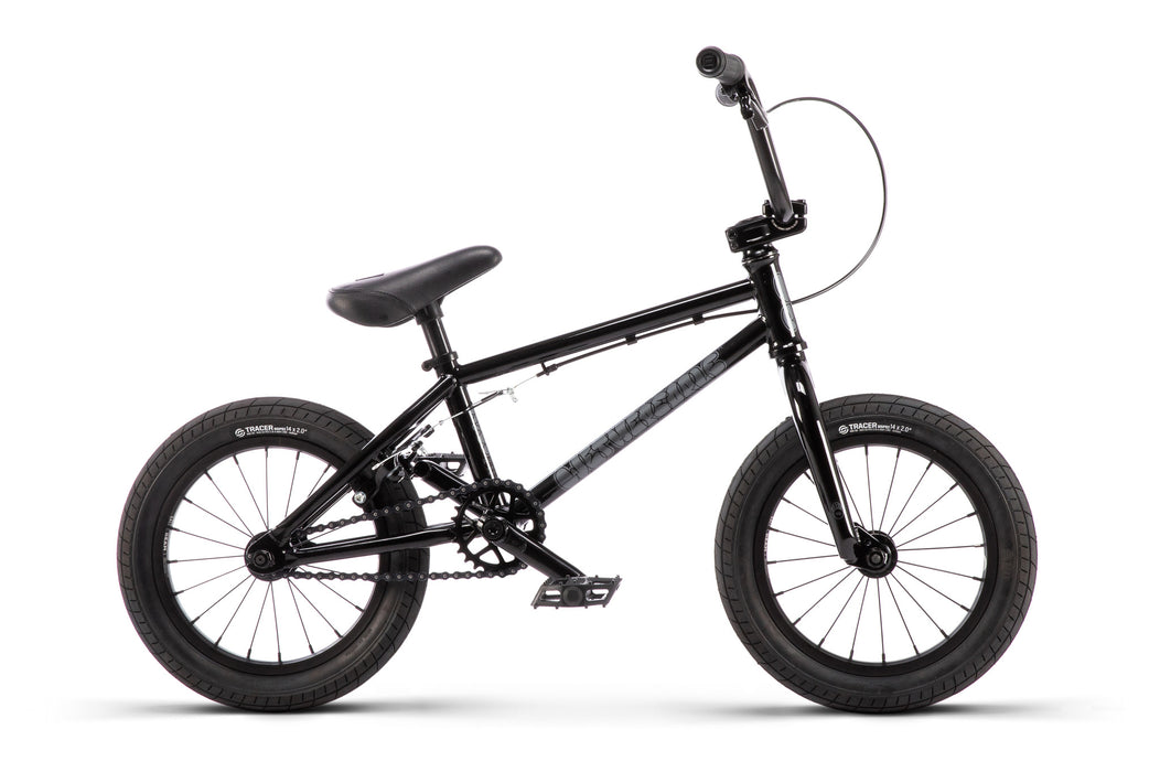 side view of the Wethepeople Riot BMX bike in black