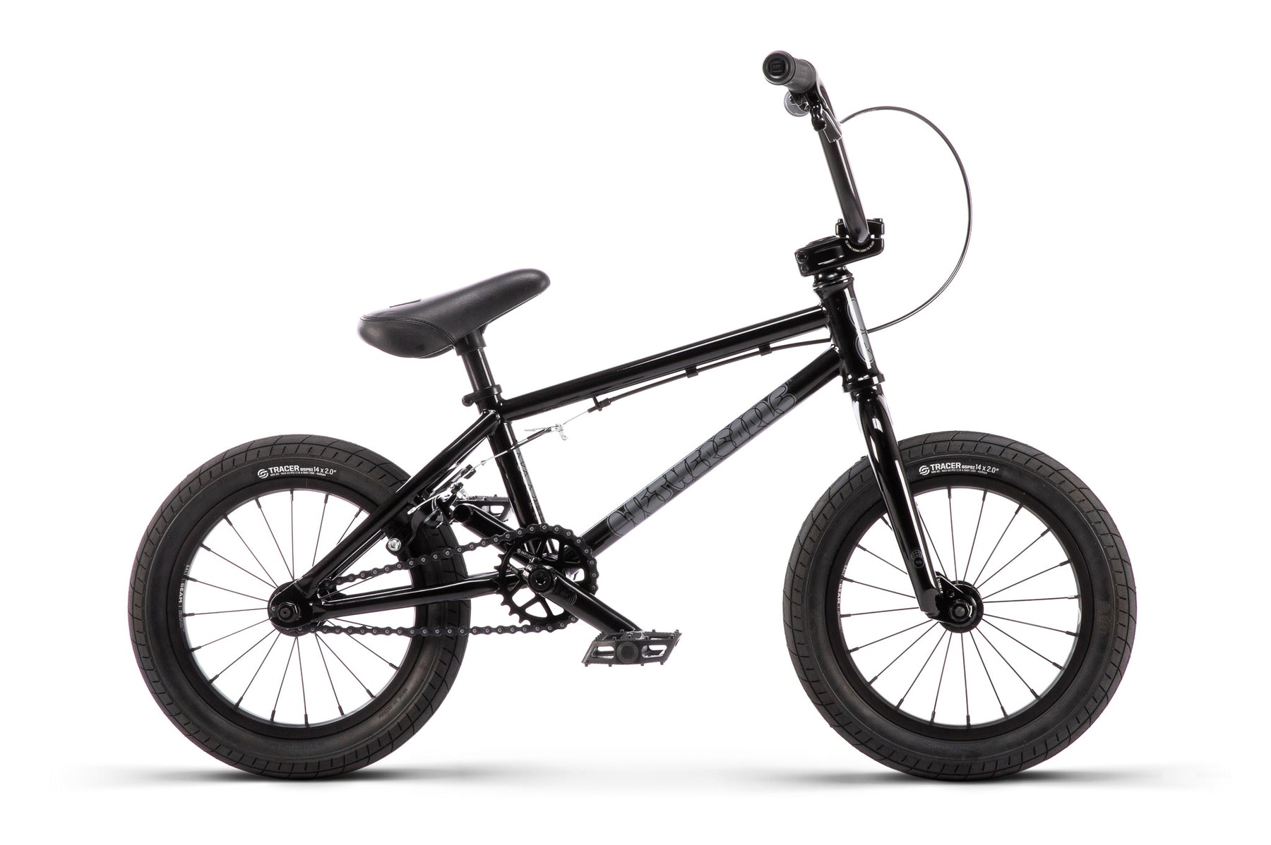 side view of the Wethepeople Riot BMX bike in black