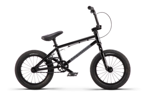 side view of the Wethepeople Riot BMX bike in black