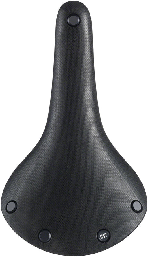 Top view of the Brooks C17 Cambium saddle in black