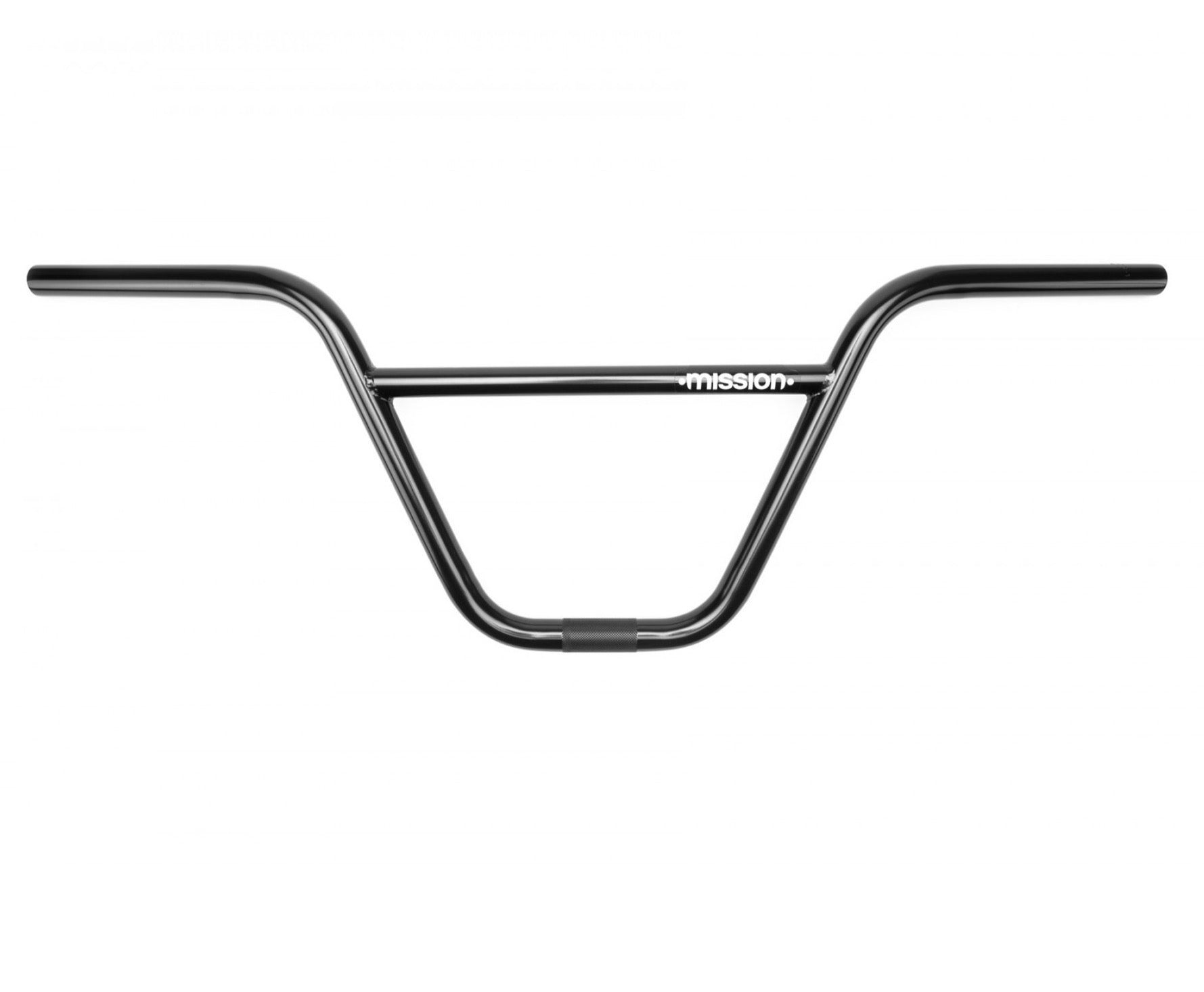 Front view of the Mission Command bars in black, bmx handle bars, bmx handlebars