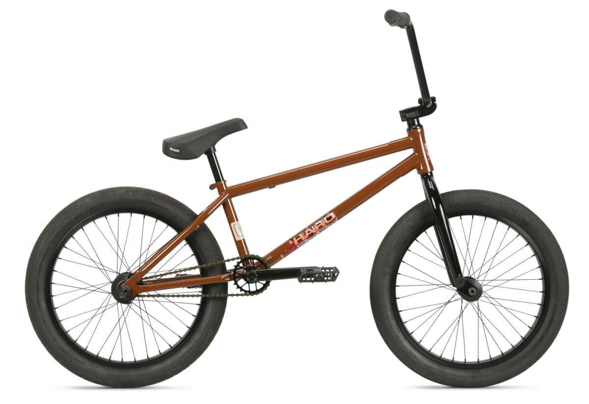 Side view of the Haro CK AM Chad Kerley signature bmx bike in transparent brown