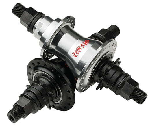 Top view of the Stranger Ballast Freecoaster hub in black and polished