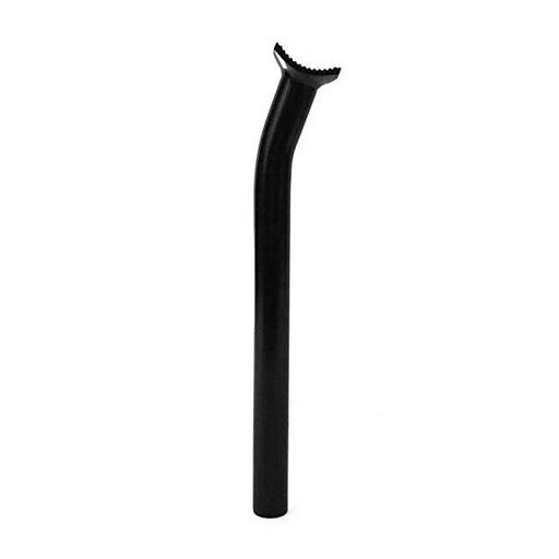 Side view of the Cult counter layback pivotal seat post in black, bmx seat post, layback seat post, cult seat post