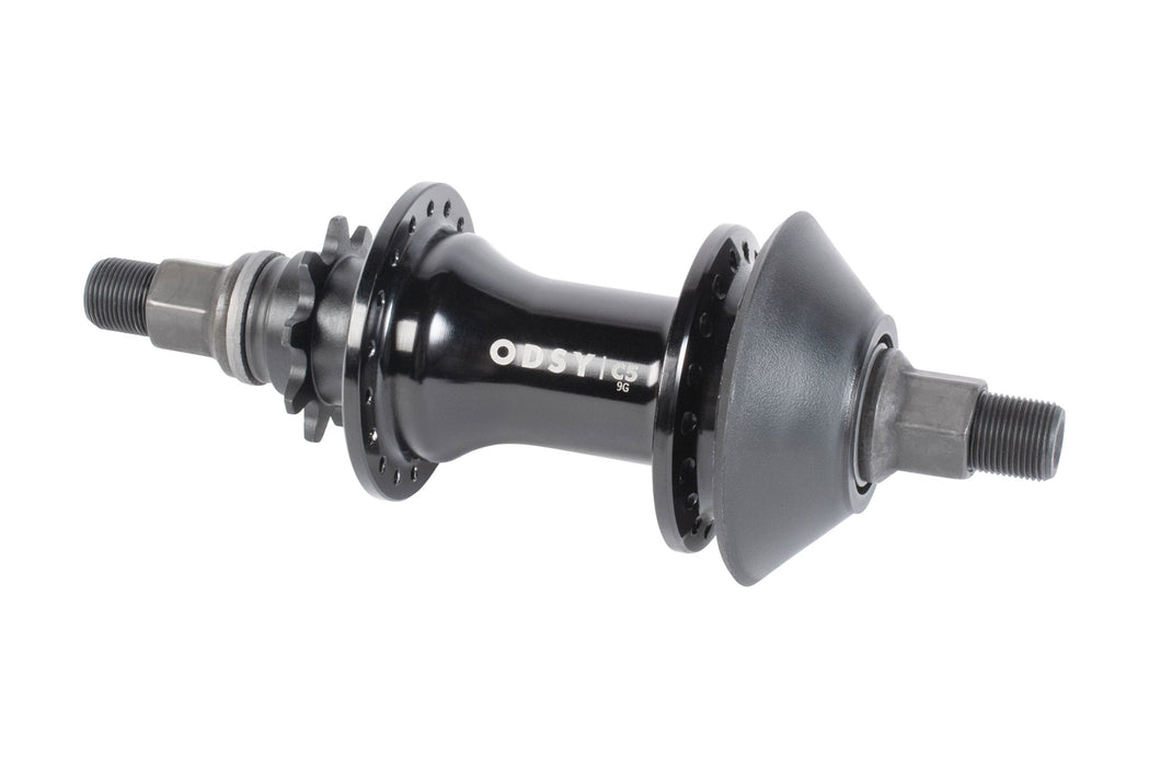 front view of the Odyssey c5 cassette hub in black