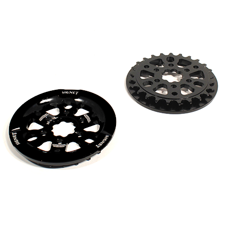 Front view of the Profile Signet guard sprocket in black