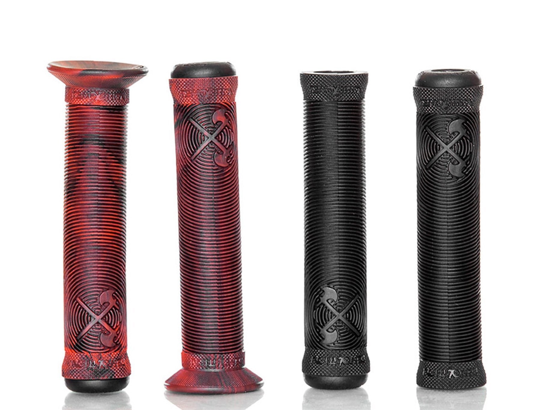 top view of the Demolition Axe grips in Black or red