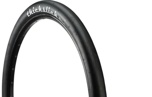 Side view of the WTB Thickslick tire in black, 29" tire, wtb tire, thickslick tire