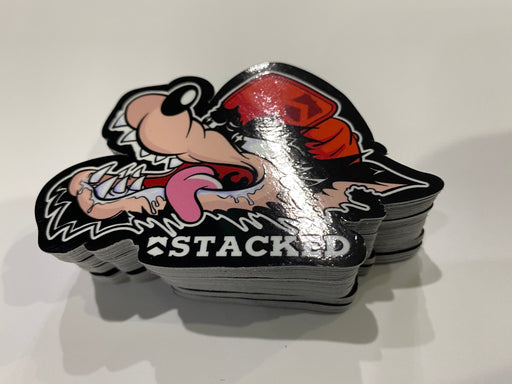 2.5” Stacked Rideout Wolf Head Sticker Black
