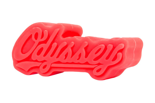 Front view of the Odyssey Slugger mask in red, grind wax, bmx wax,wax for biking