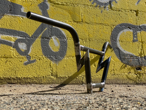 HB customs Zues Z bars raw lightning bolt handlebars