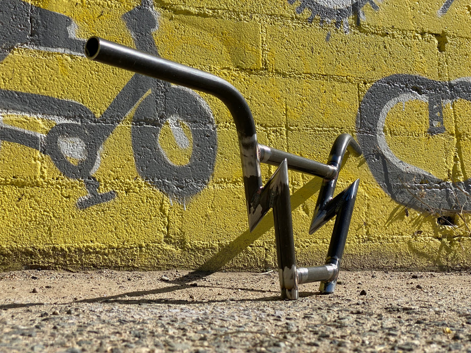 HB customs Zues Z bars raw lightning bolt handlebars