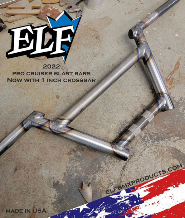 6.5" elf bmx products blast bars 29" bmx bike bikelife raw black white blue red chrome