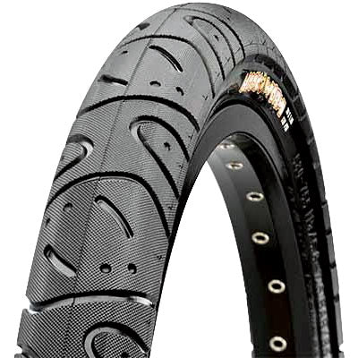 Front and side view of the 29" Maxxis Hookworm tire in black, se bike tire, maxxis tire, big bmx tire