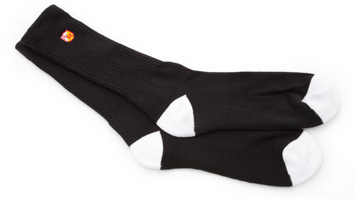 Side view of the S&M Block socks in Black, BMX Sock, S&M socks, bmx socks