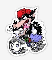 3” Stacked Rideout Wolf Sticker