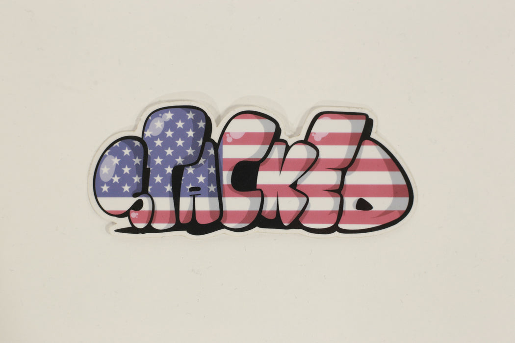 4.25” Stacked Road Trip USA Flag Sticker Clear