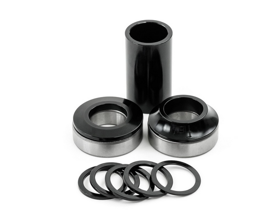 Complete view of the Fiend Mid bottom bracket in black