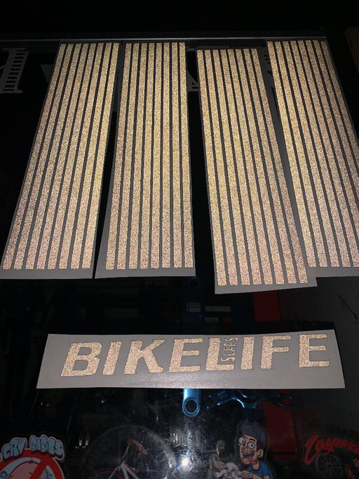 Bike Life Slaps Reflective Wheel Sticker Paded or Disk Brake Black