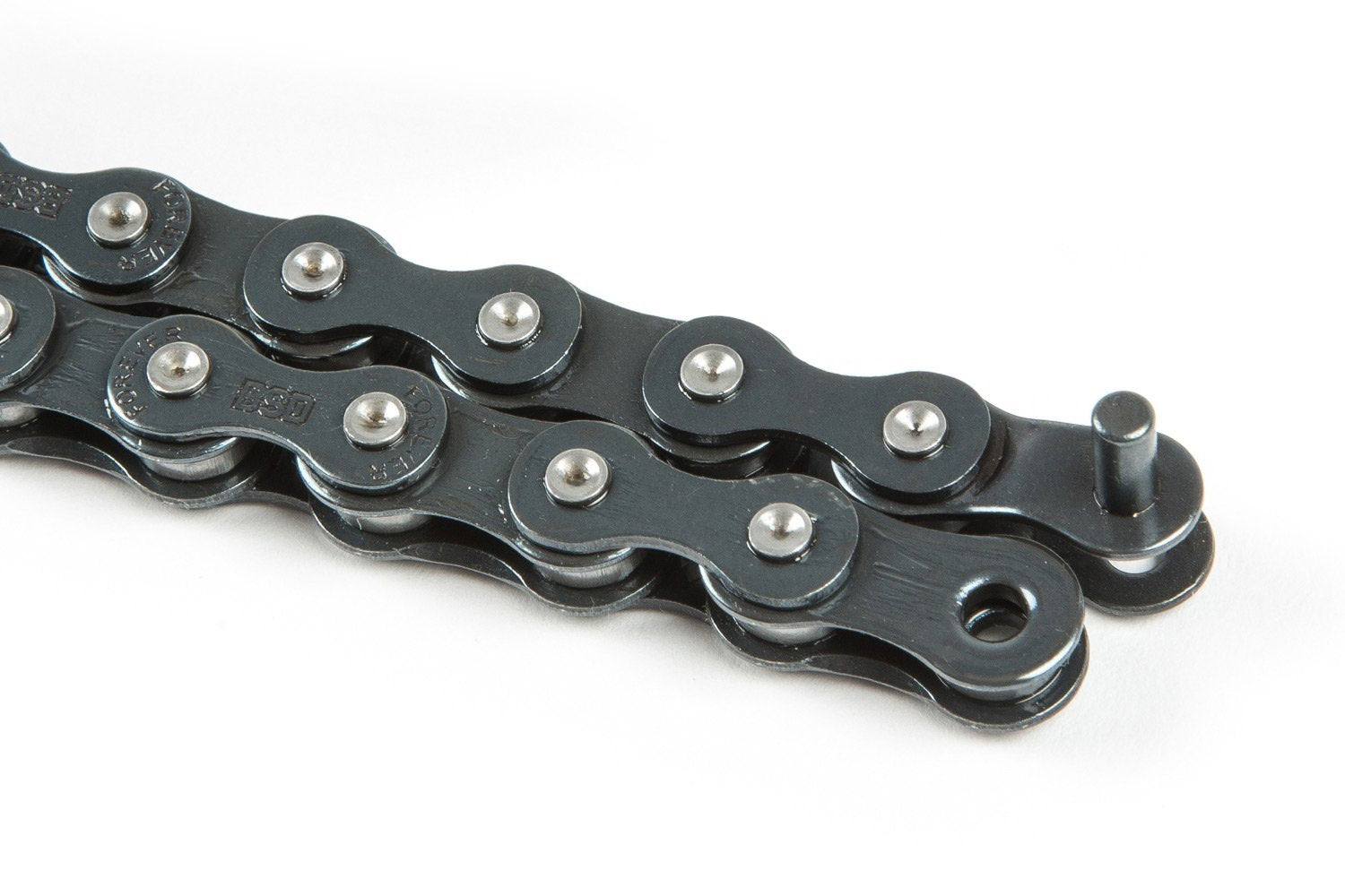 side view of the bsd forever full link bmx chain in black