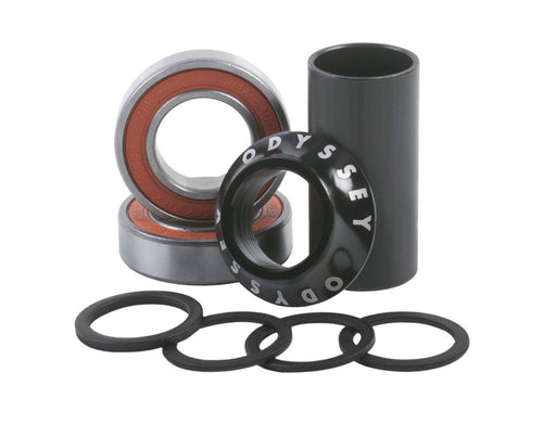 the complete parts list of the odyssey mid bottom bracket in black