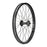 front and side view of the Cinema ZX front wheel in black, bmx front wheel, cinema front wheel, cinema wheel