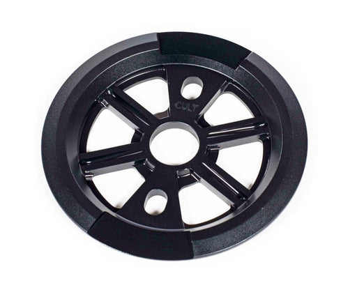 Front view of the Cult Dak guard sprocket in Black, 25t BMX sprocket