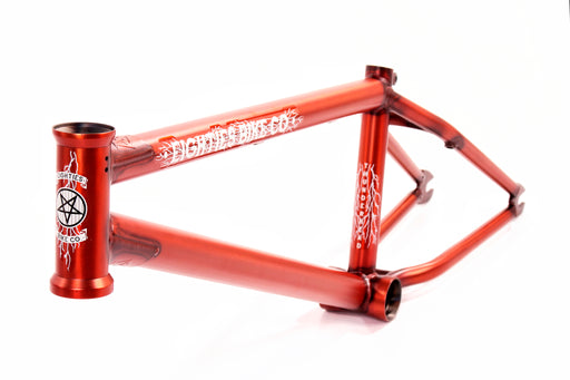 Side view of the Eighties Thunderhead frame in trans orange