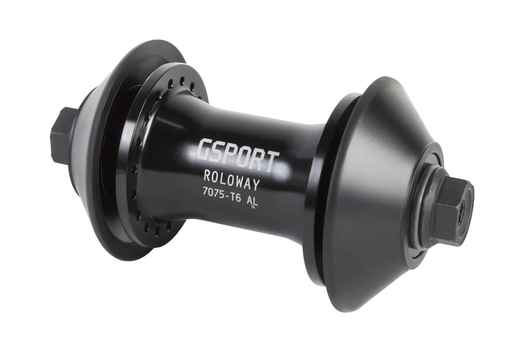 front view of the Gsport Roloway front hub in black