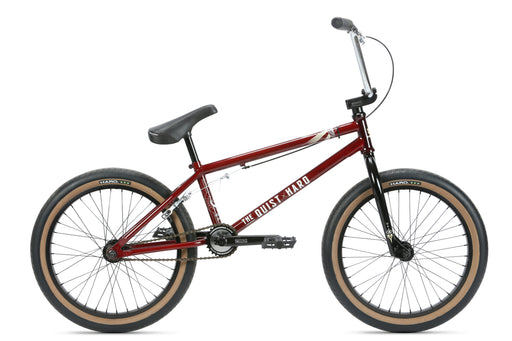 sided view of the Haro Quist bmx bike in transparent red