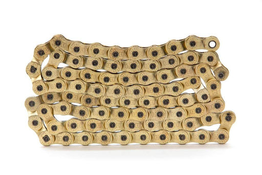 Side view of the Merritt HL1 half link bmx chain in gold