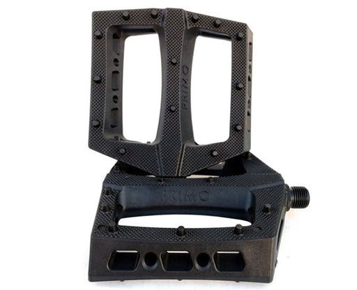 Top view of the primo Turbo pedals in black, bmx pedals, best bmx pedals, best bmx bike pedals