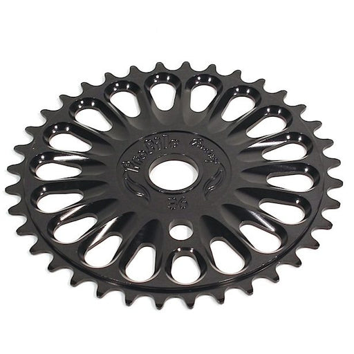 front view of profile imperial chainring in black