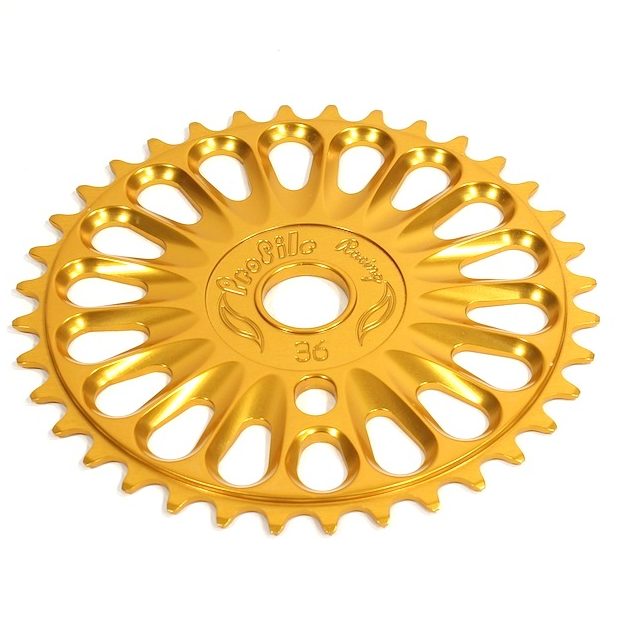 front view of profile imperial chainring in gold