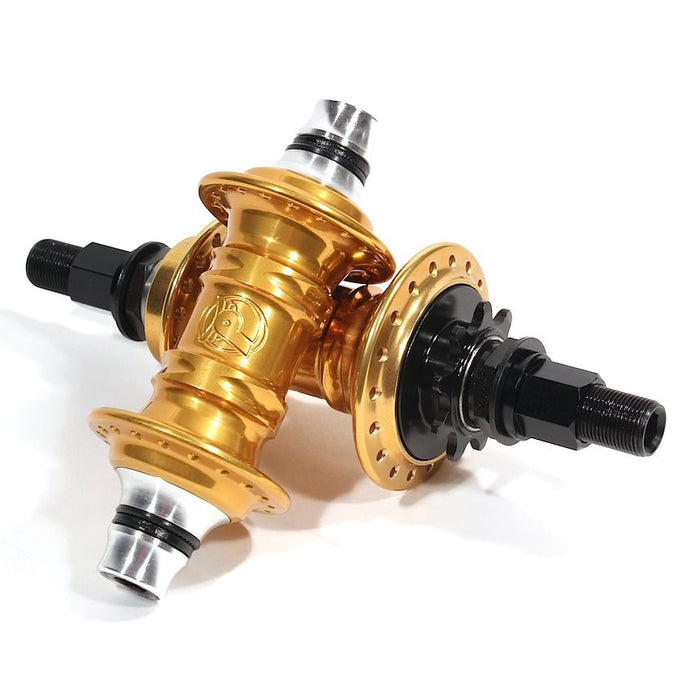 front view of the profile mini hub set in gold