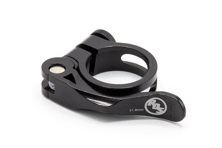 Side view of the Rideout supply seat clamp in black