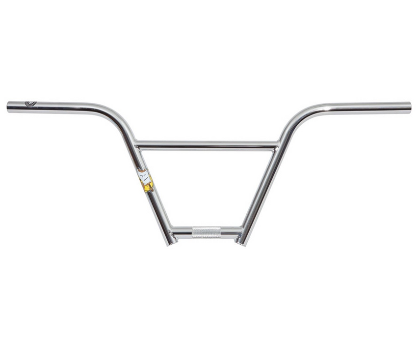 Front view of the S&M Bikes Fu Bars in chrome, 4pc bmx bars, 4pc street bmx, 4pc bmx street bars
