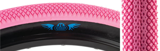 Side and tread view of the 29" SE Bikes VEE Speedster tire in pink