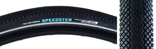 side view of 29" Se Speedster tire in black with reflective sidewall