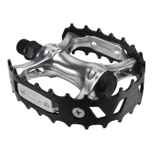 Side and top view of the SE Bikes Bear trap pedals in black