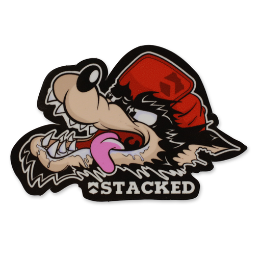 2.5” Stacked Rideout Wolf Head Sticker Black