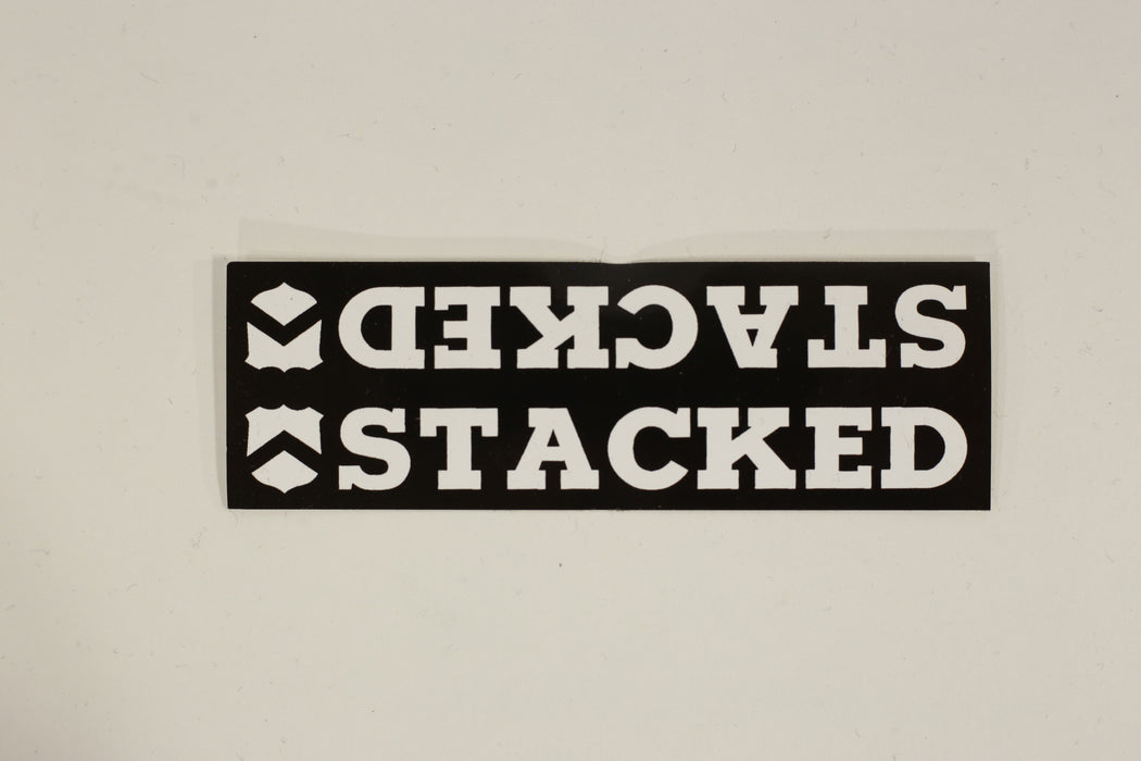 Stacked 4.25" X 1.38" Handlebar Shield Vinyl Sticker Black