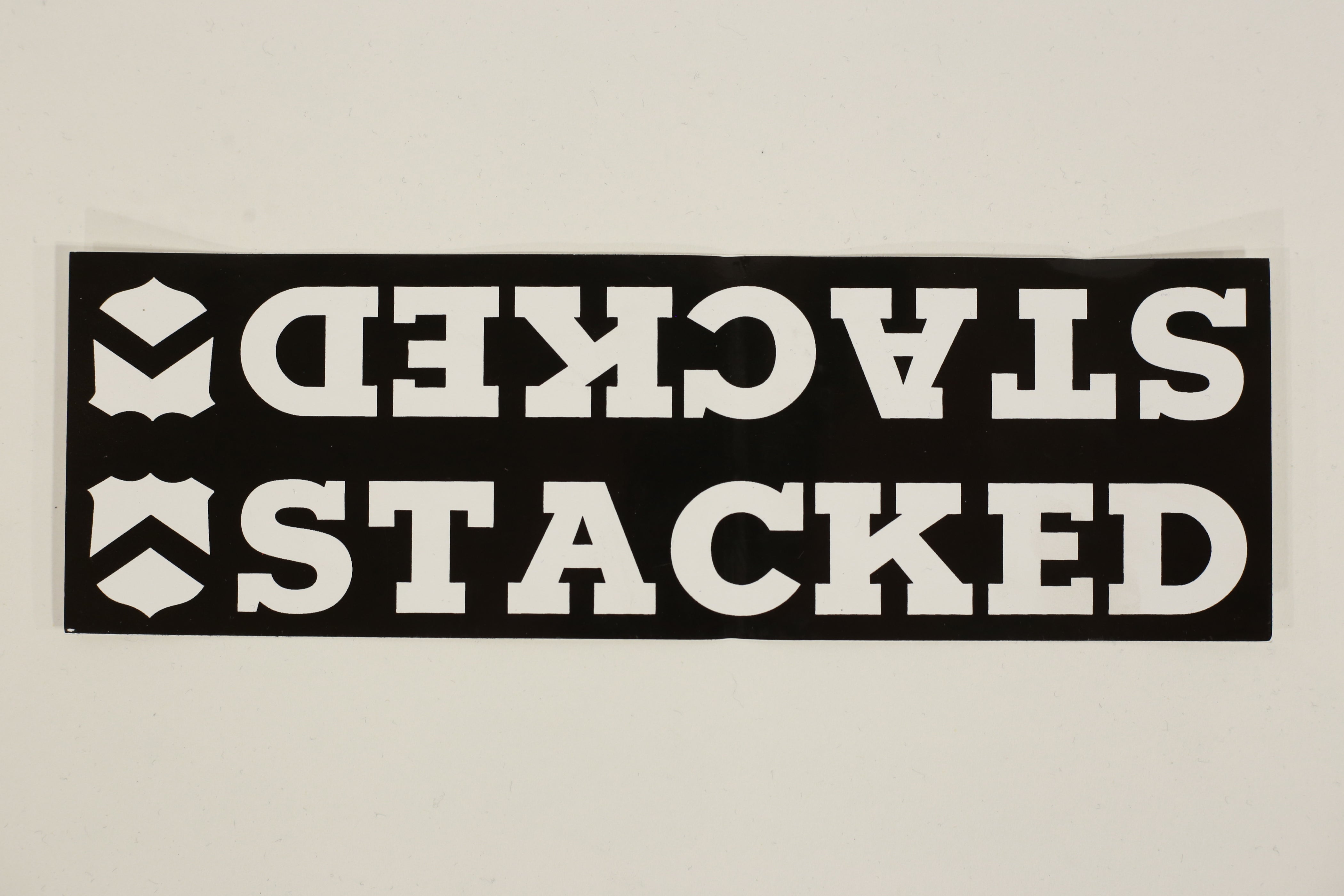 Stacked 8 1/2" X 2.5" Top Tube Shield Vinyl Sticker Black — Stacked BMX