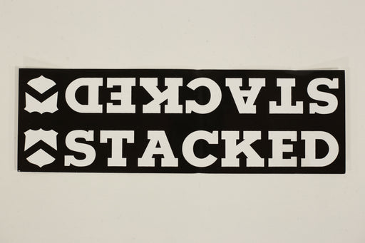 Stacked 8 1/2" X 2.5" Top Tube Shield Vinyl Sticker Black
