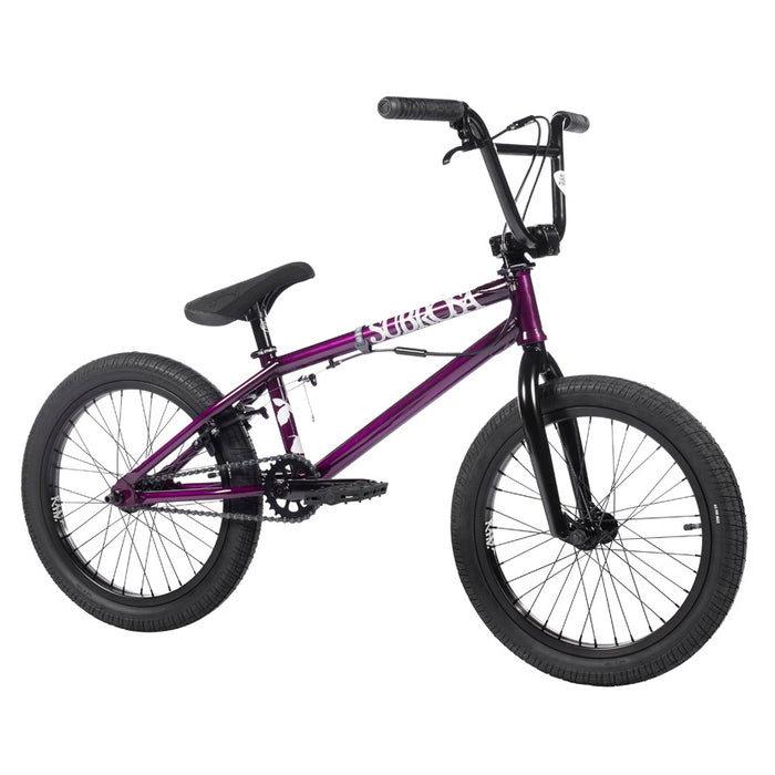 18" Subrosa wings bmx bike for kids beginner bmx bike skatepark dirt jumps street black raw purple